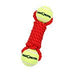 Mammoth Pet Products Twister Bone w/2 Tennis Balls Dog Toy Red 1ea/MD, 9 in - Petsplace.store