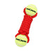 Mammoth Pet Products Twister Bone w/2 Tennis Balls Dog Toy Red 1ea/MD, 9 in - Petsplace.store