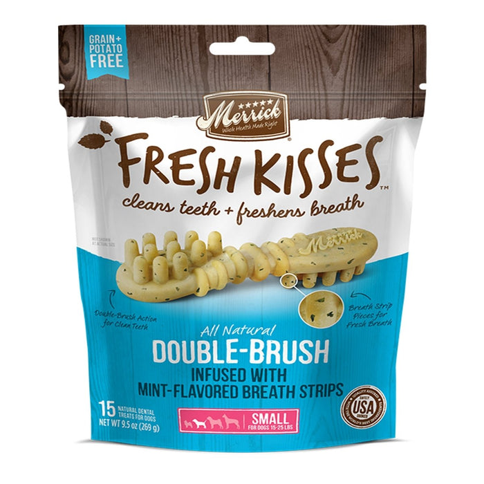 Merrick Fresh Kisses Mint Breath Strips For Small Dogs (17 - 30 Lbs) 9.7oz. - Petsplace.store