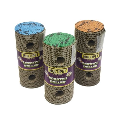 Multipet Cardboard Roller Catnip Toy Assorted 9.5 in - Petsplace.store