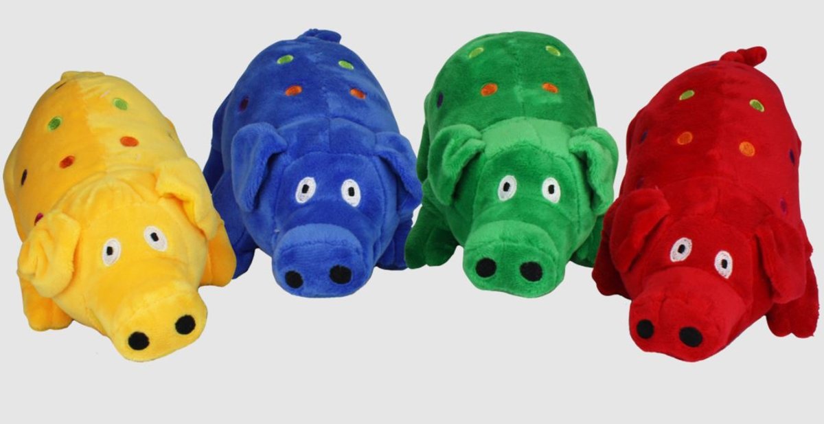 Multipet Globlets Plush Dog Toy Pig Assorted 1ea/9 in - Petsplace.store