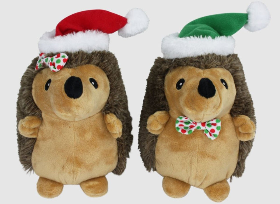 Multipet Hedgehog W - Bowtie And Santa Hat 7Inches - Petsplace.store