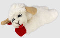 Multipet Lamb Chop Catnip Toy White - Red 4in SM - Petsplace.store