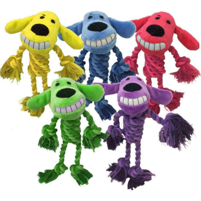 Multipet Loofa Dog Toy w/ Rope Body Assorted 1ea/11 in - Petsplace.store