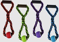 Multipet Nuts for Knots Rope Tug Dog Toy With Tennis Ball Assorted 1ea/20 in, LG - Petsplace.store