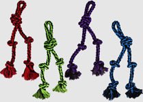 Multipet Nuts for Knots Rope Tug With 2 Danglers Dog Toy Assorted 1ea/15 in, SM - Petsplace.store