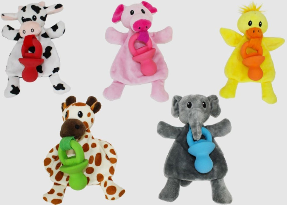 Multipet Pacifier Pals Stuffed Animals Assorted 1ea/8 in, 5 ct - Petsplace.store