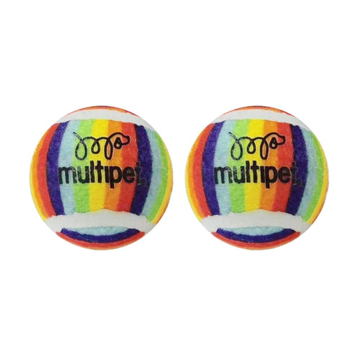 Multipet Rainbow Tennis Ball 2pk - Petsplace.store