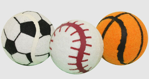 Multipet Sport Tennis Ball Dog Toy Assorted 1ea/3 pk, 2.5 in - Petsplace.store