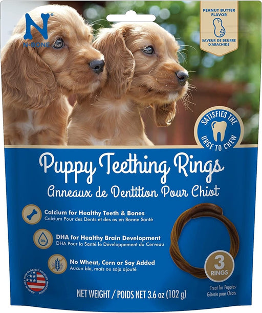 N - Bone Dog Teeth Ring Peanut Butter 3Pk - Petsplace.store