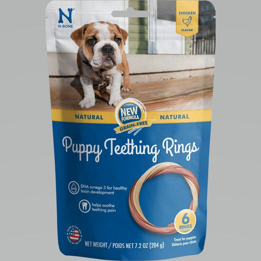 N - Bone Grain - Free Puppy Teething Rings Chicken 1ea/7.2 oz, 6 pk - Petsplace.store