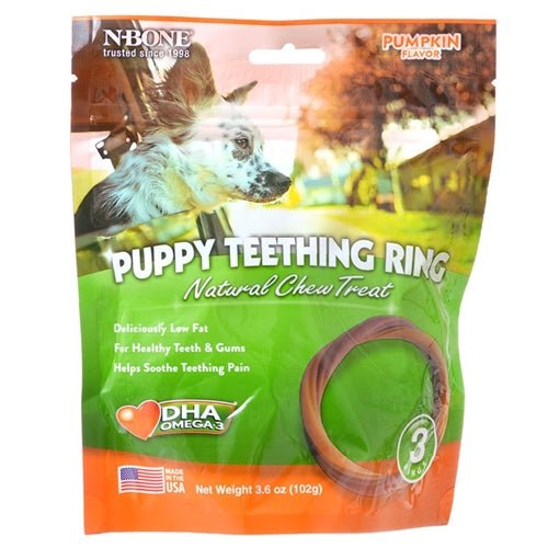 N - Bone Puppy Teething Rings Pumpkin 1ea/3.6 oz, 3 pk - Petsplace.store