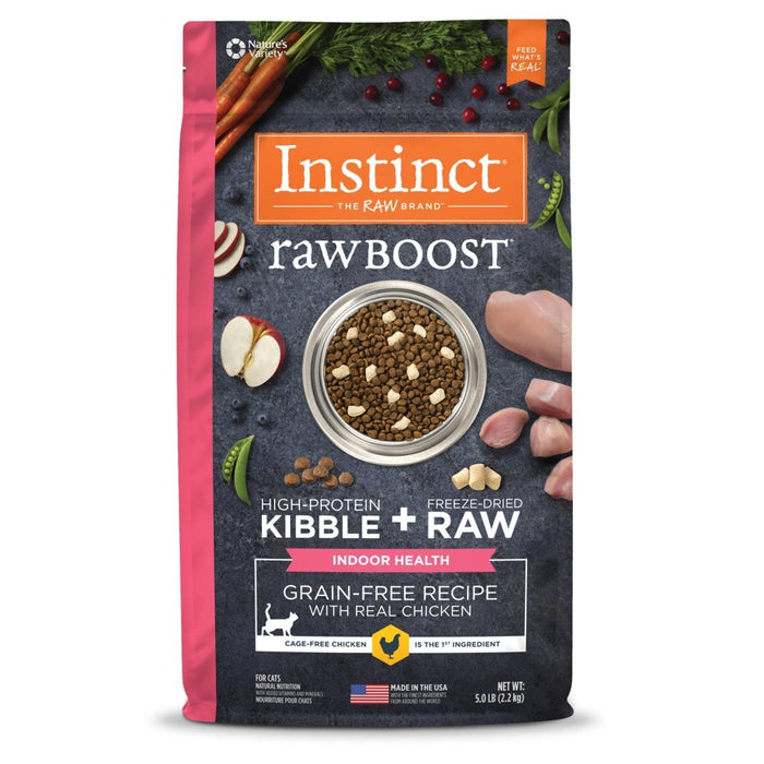 Natures Variety Instinct Cat Raw Boost Indoor Health Chicken 5Lb Grain free - Petsplace.store