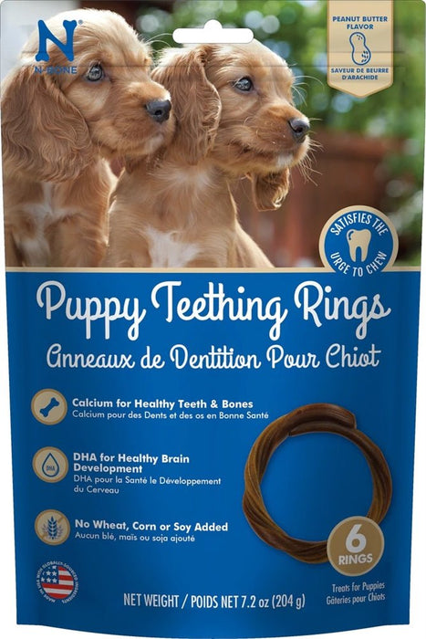 Nbone Dog Teething Ring Peanut Butter 6 Pack - Petsplace.store