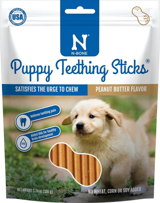 Nbone Puppy Teething Sticks Peanut Butter 17Ct - Petsplace.store