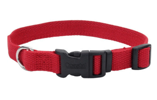 New Earth Soy Adjustable Dog Collar Cranberry 1ea/5/8 In X 8 - 12 in - Petsplace.store