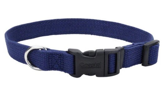 New Earth Soy Adjustable Dog Collar Indigo 1ea/1 In X 18 - 26 in - Petsplace.store