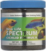 New Life Spectrum Cichlid Sinking Pellets Fish Food 1ea/2.8 oz, Regular - Petsplace.store