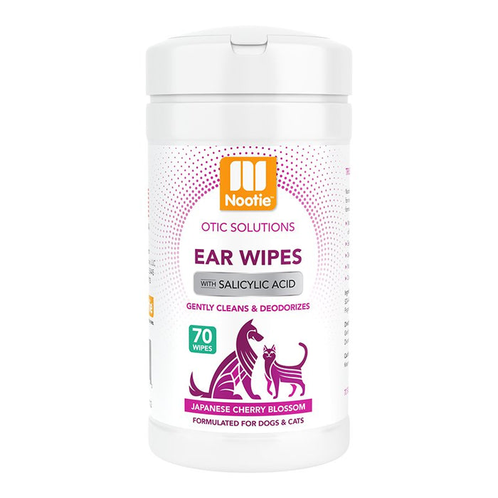 Nootie Ear Wipes Japanese Cherry Blossom 70 Count - Petsplace.store