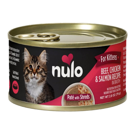 Nulo Cat Kitten Pate Beef Chicken Salmon 2.8oz. (Case of 12) - Petsplace.store