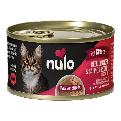 Nulo Cat Kitten Pate Beef Chicken Salmon 2.8oz. (Case of 12) - Petsplace.store