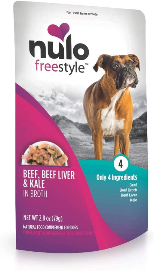 Nulo Freestyle Dog Food Topper Beef, Liver & Kale in Broth 2.8oz. (Case of 24) - Petsplace.store