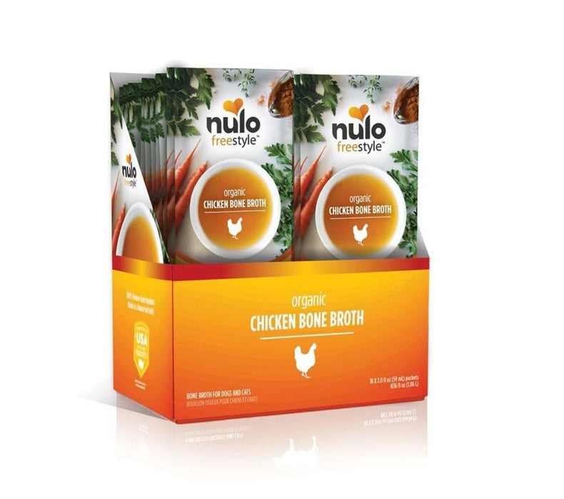 Nulo Freestyle Dog Food Topper Organic Chicken Bone Broth 2oz. (Case of 24) - Petsplace.store