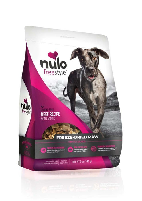 Nulo Freestyle Freeze - Dried Raw Grain - Free Dog Food Beef w/Apples 1ea/5 oz - Petsplace.store