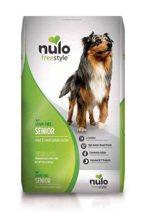 Nulo FreeStyle Grain Free Senior Dry Dog Food Trout & Sweet Potato 1ea/11 lb - Petsplace.store