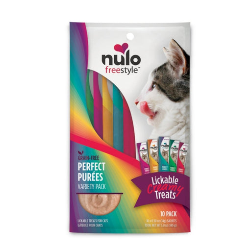 Nulo Freestyle Perfect Purees Grain - Free Cat Food Topper/Treat Variety 1ea/0.5 oz, 10 pk - Petsplace.store