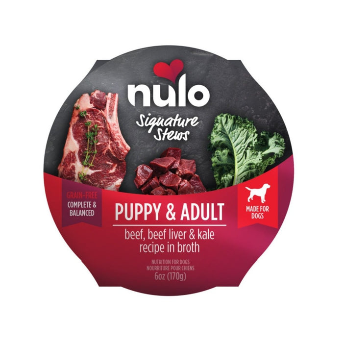 Nulo Signature Stew Puppy & Adult Dog Food Beef, Beef Liver & Kale 6oz. (Case of 16) - Petsplace.store