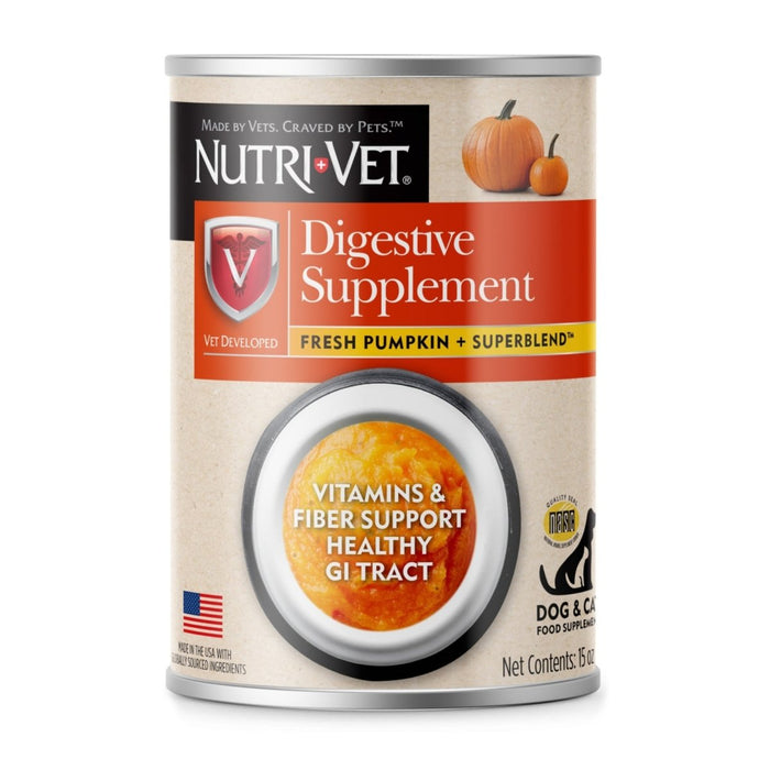 Nutri - Vet Digestive Supplement Fresh Pumpkin & Superblend 15oz 1ea/15 oz - Petsplace.store