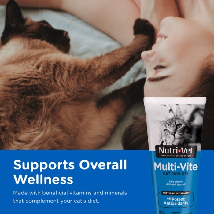 Nutri - Vet Multi - Vite Salmon Paw - Gel for Cats 1ea/3 oz - Petsplace.store