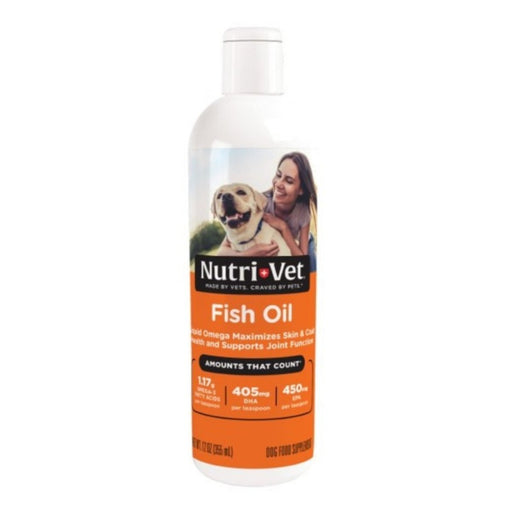 NutriVet Fish Oil Liquid Supplement for Dogs 1ea/12 oz - Petsplace.store