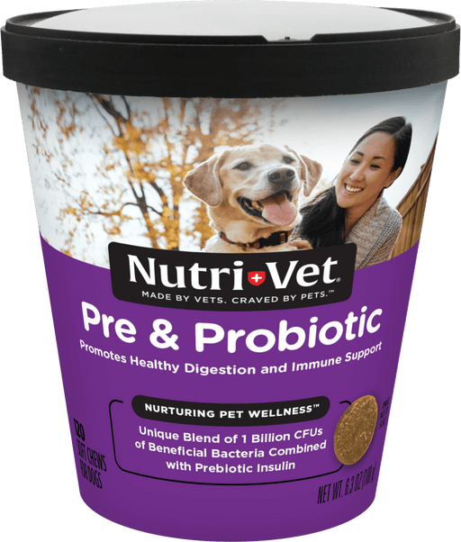 NutriVet Pre and Probiotics Soft Chews for Dogs 1ea/120 ct - Petsplace.store