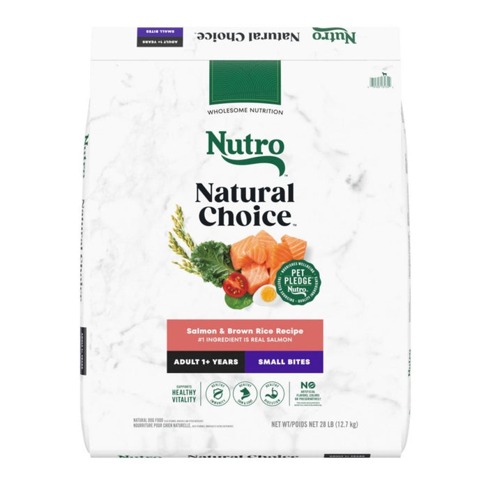 Nutro Products Natural Choice Small Bites Adult Dry Dog Food Salmon Brown Rice, 1ea/28 lb - Petsplace.store