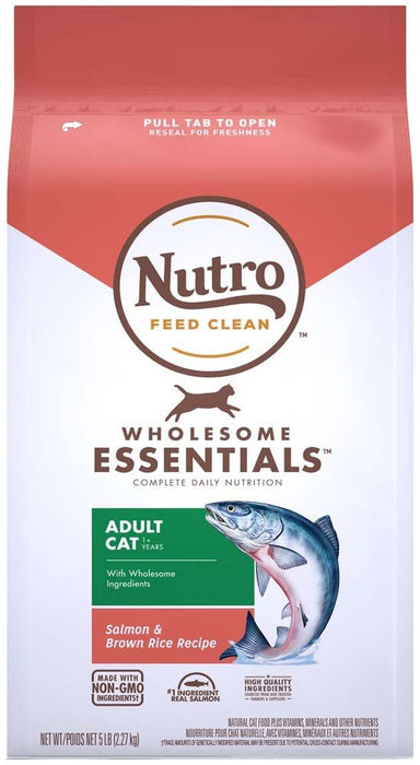 Nutro Products Wholesome Essentials Adult Dry Cat Food Salmon & Brown Rice 1ea/5 lb - Petsplace.store