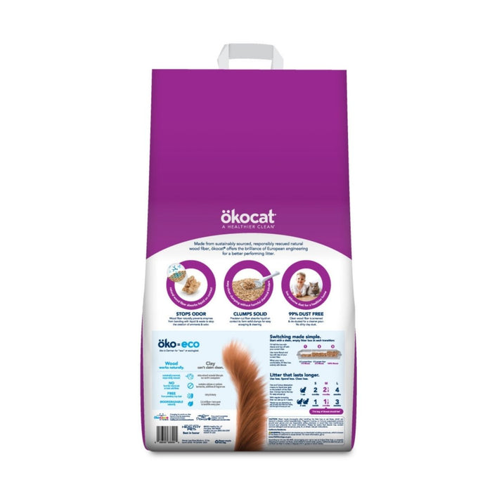 Okocat Litter Low Tracking Clumping Wood Cat Litter 1ea/14 lb - Petsplace.store