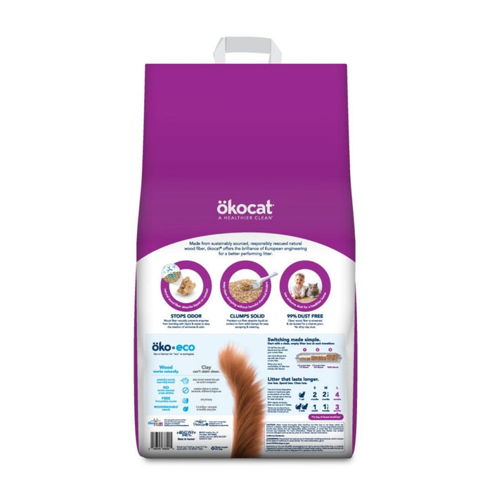 Okocat Litter Low Tracking Clumping Wood Cat Litter 1ea/21.5 lb - Petsplace.store