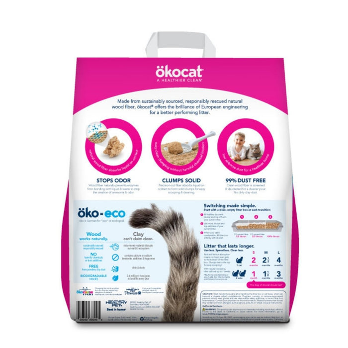 Okocat Litter Super Soft Clumping Wood Cat Litter 1ea/8 lb - Petsplace.store