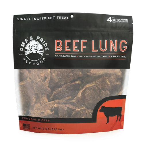 Omas Pride Dog Cat Dehydrated Beef Lung 8oz. - Petsplace.store