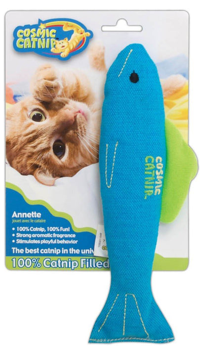 OurPets 100% Catnip Filled Fish 'Annette' Cat Toy Blue 1ea - Petsplace.store