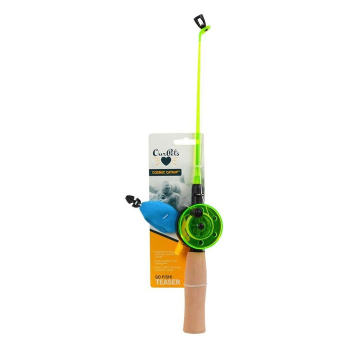 OurPets Play - N - Squeak Fishing Rod with Fish Catnip Toy Multi - Color 1ea - Petsplace.store