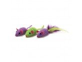 OurPets Three Twined Mice Catnip Toy Green, Purple 1ea/3 pk, Mass - Petsplace.store