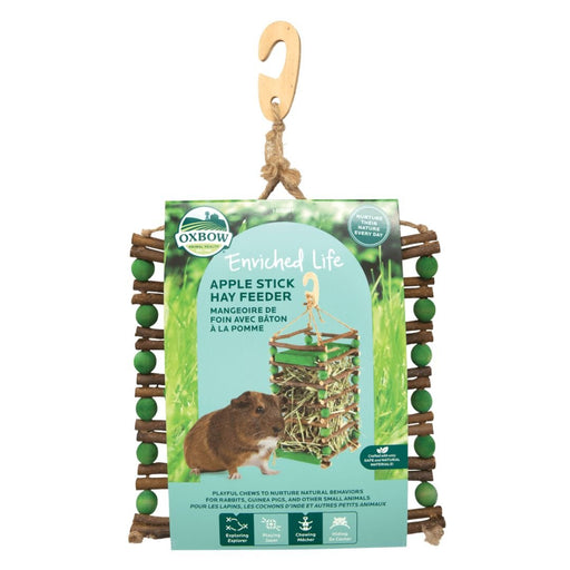 Oxbow Animal Health Enriched Life Apple Stick Hay Feeder Small Animal Toy Brown/Green 1ea/One Size - Petsplace.store