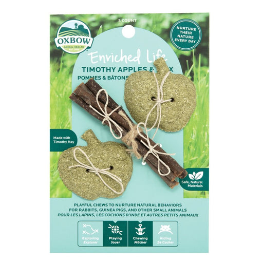 Oxbow Animal Health Enriched Life Timothy Apples & Stix Small Animal Toy 1ea/One Size - Petsplace.store