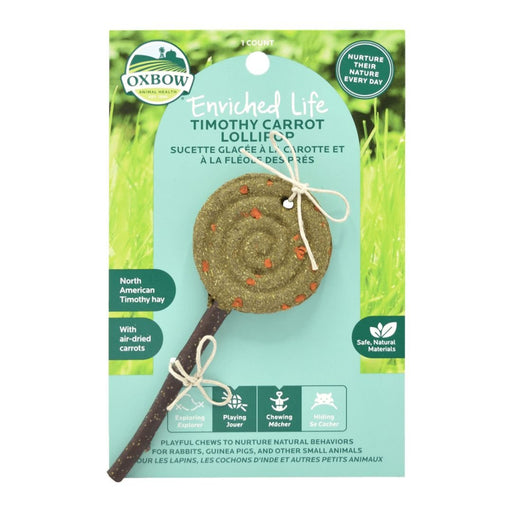 Oxbow Animal Health Enriched Life Timothy Lollipop Carrot Small Animal Chew 1ea/One Size - Petsplace.store