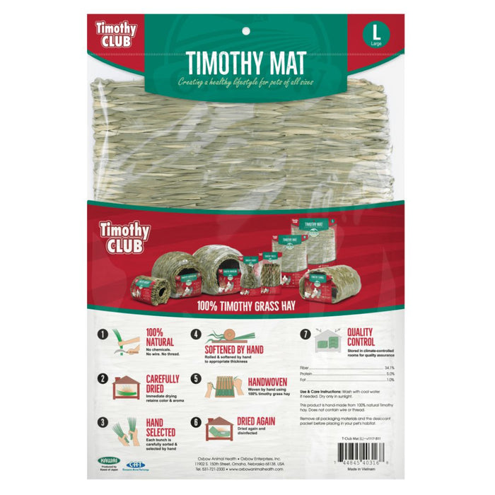 Oxbow Animal Health Timothy CLUB Timothy Hay Small Animal Mat 1ea/LG - Petsplace.store