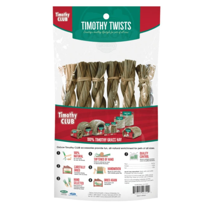 Oxbow Animal Health Timothy CLUB Timothy Hay Twists Small Animal Treat 1ea/One Size - Petsplace.store