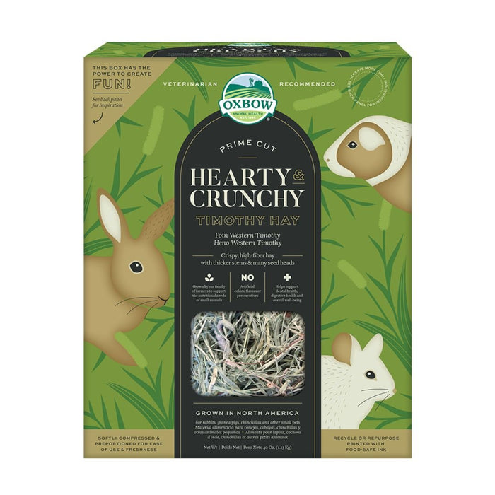 Oxbow Small Animal Prime Crunchy Timothy Hay 40oz. - Petsplace.store